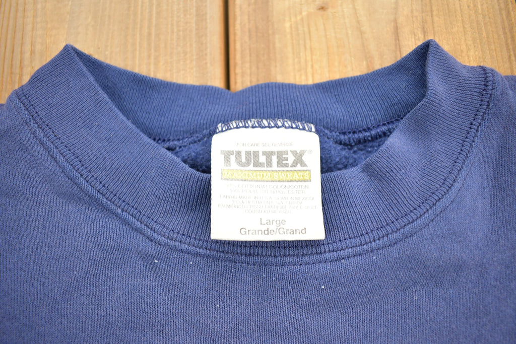 Vintage 1990s Tultex Blank Navy Crewneck Sweatshirt