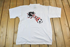 Vintage 1990s Softwear Euro Croatia Football Graphic T-Shirt Men's Large