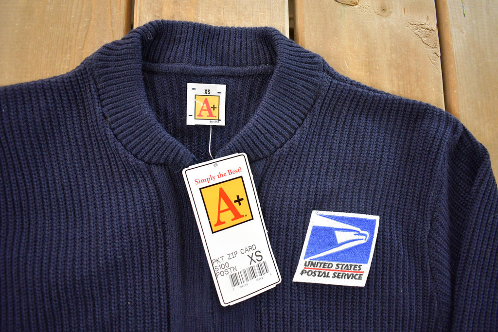 Vintage 2000s USPS Full Zip Knit Sweater Men's XS