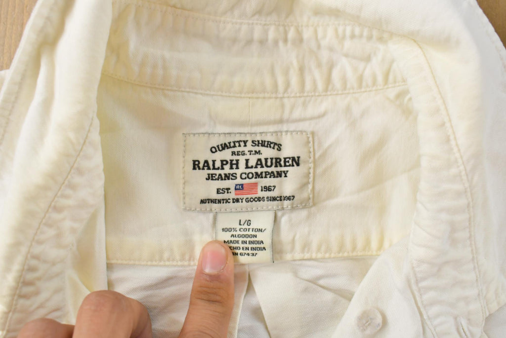 Vintage Y2K Ralph Lauren Jeans Company Button Up Shirt Men's L / 2000's Preppy Style / Boxy Fit Polo