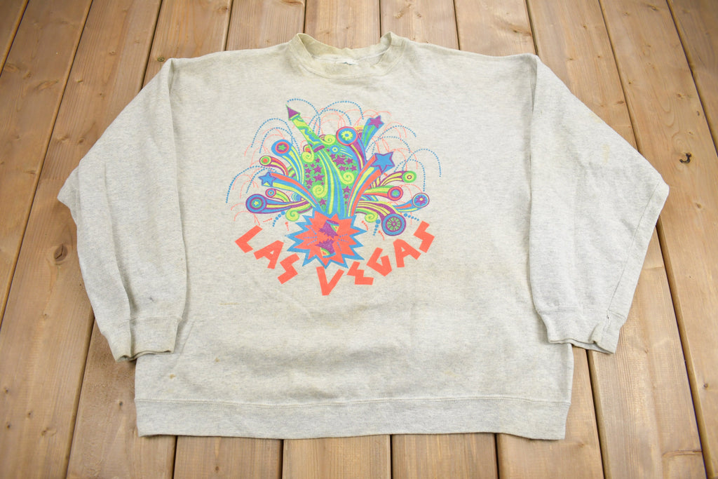 Vintage 1990s Las Vegas Nevada Graphic Crewneck Sweatshirt