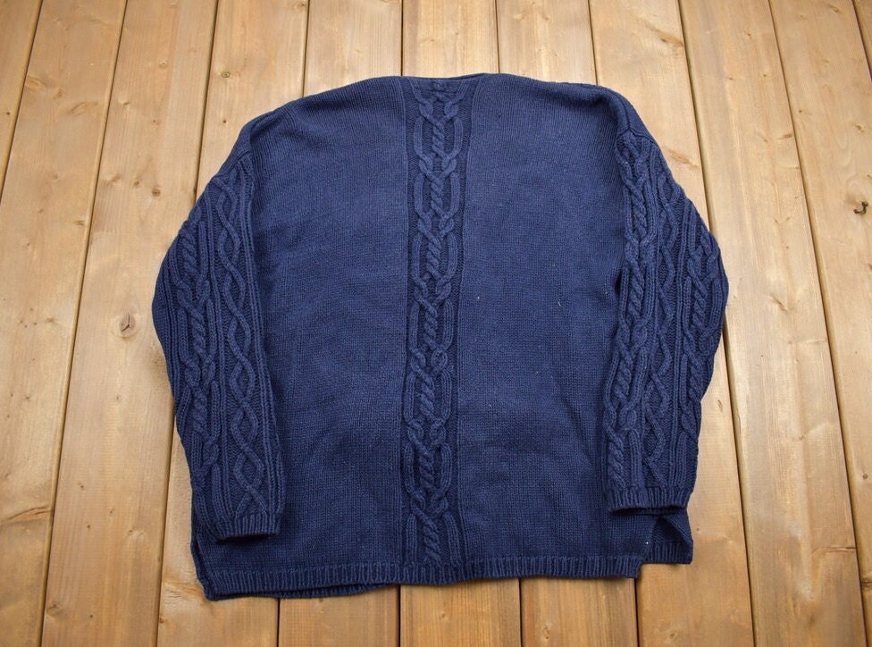 Vintage 1990s Jacob Cable Knit Cardigan Sweater