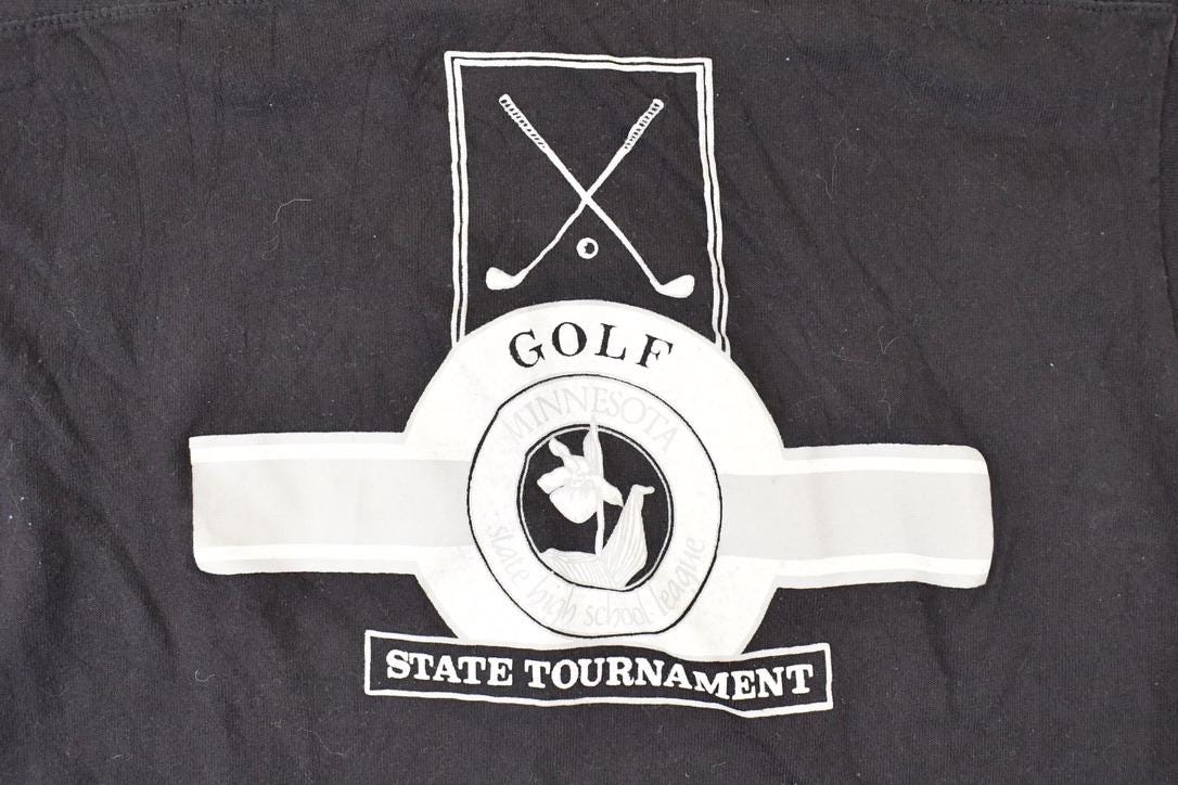 Vintage 1980s Champion Minnesota State Golf Tournament Souvenir Travel T-Shirt Men's M