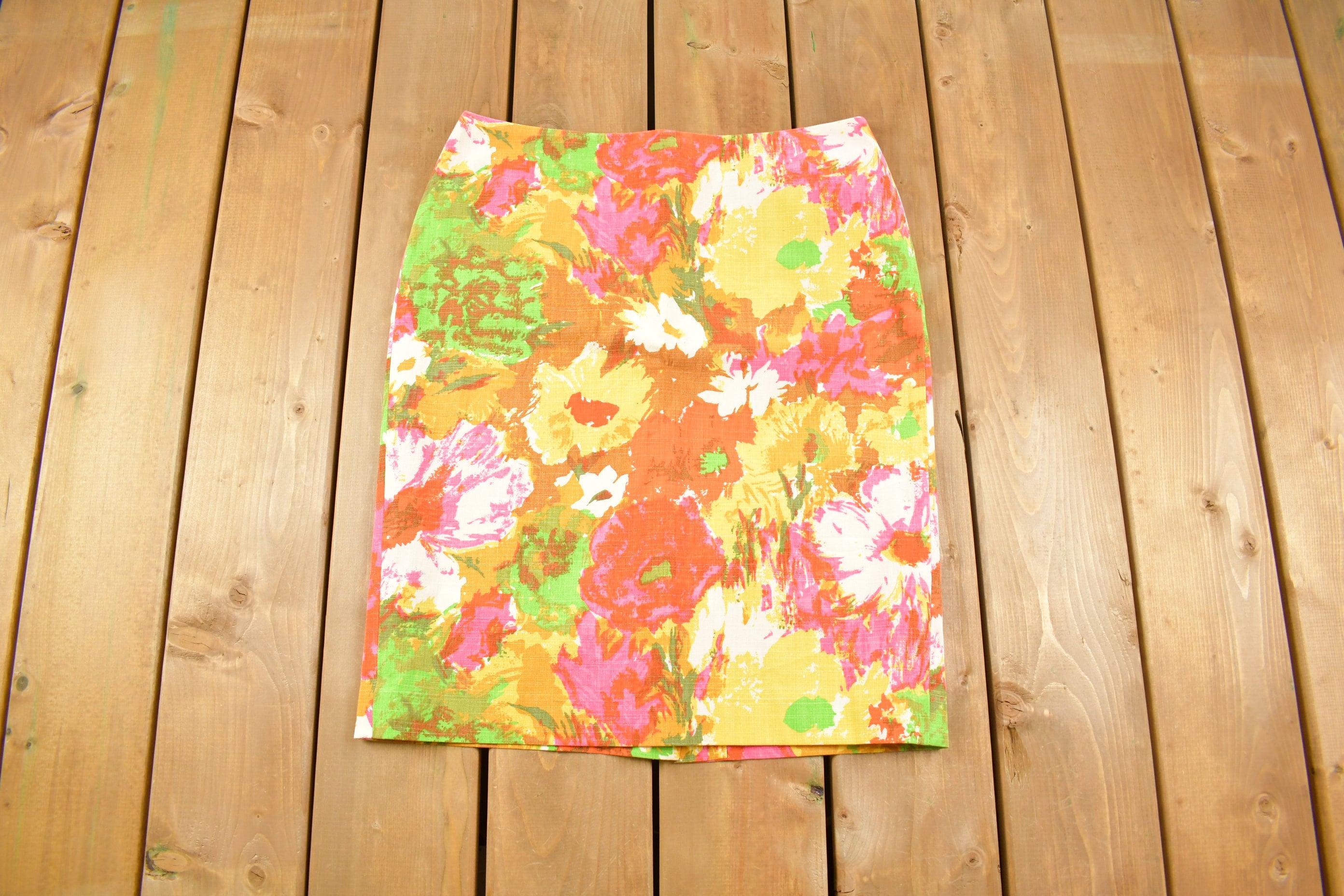 Vintage 1990s All Over Print Floral Theme Talbots Skirt Size 19.5 x 23.5