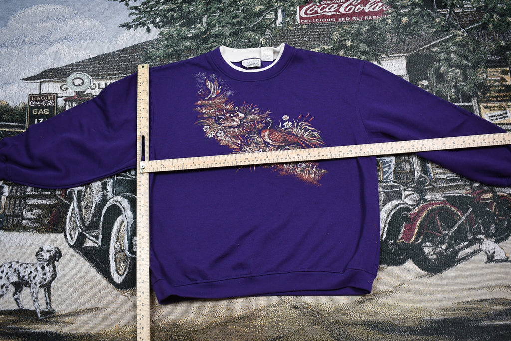 Vintage 1990s Double Collar Floral Crewneck