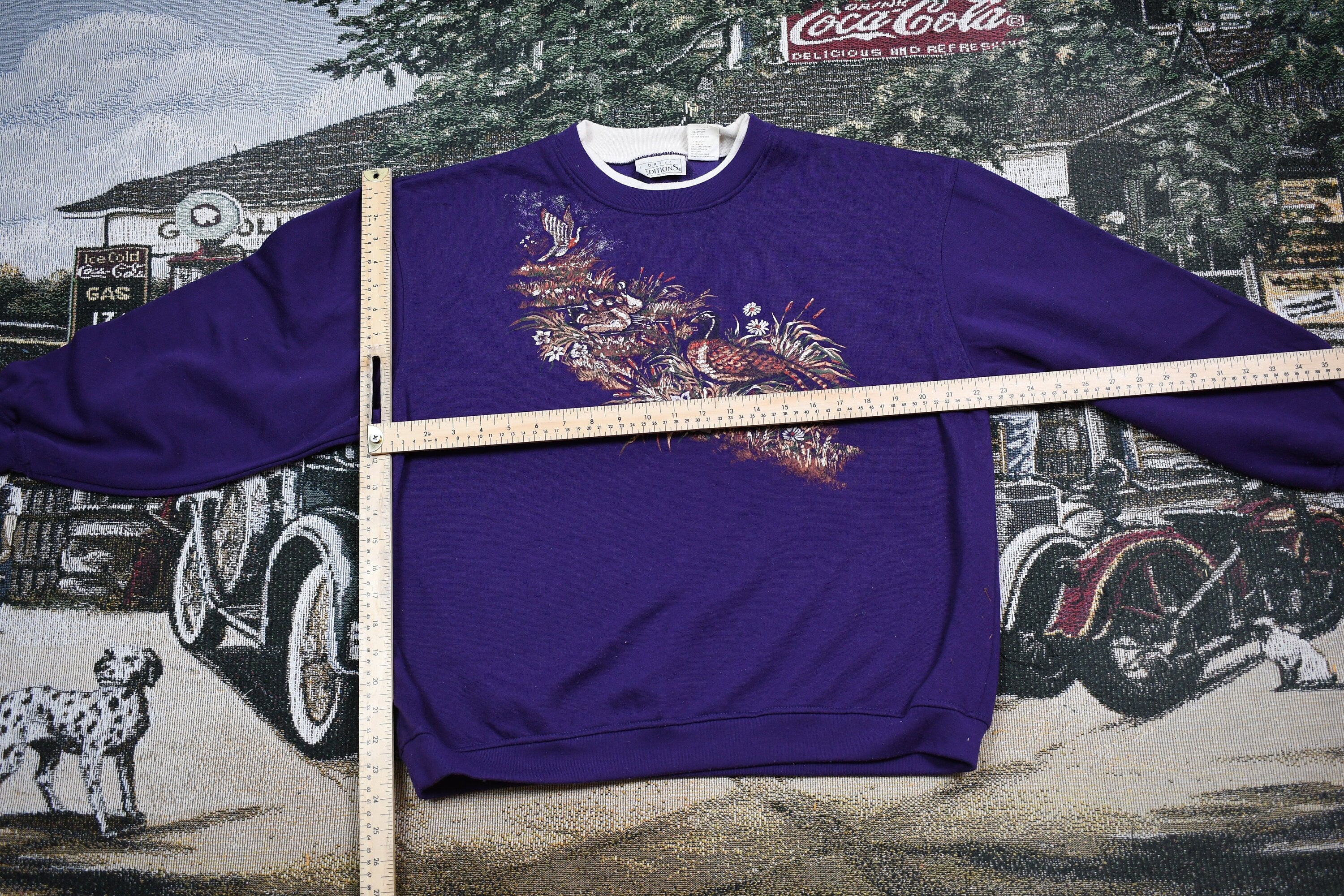 Vintage 1990s Double Collar Floral Crewneck