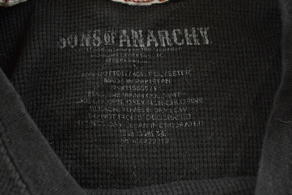 Vintage Y2K Sons of Anarchy Grim Reaper Thermal Knit Long Sleeve Shirt Men's / 2000s Hip Hop Fashion / Y2K Streetwear