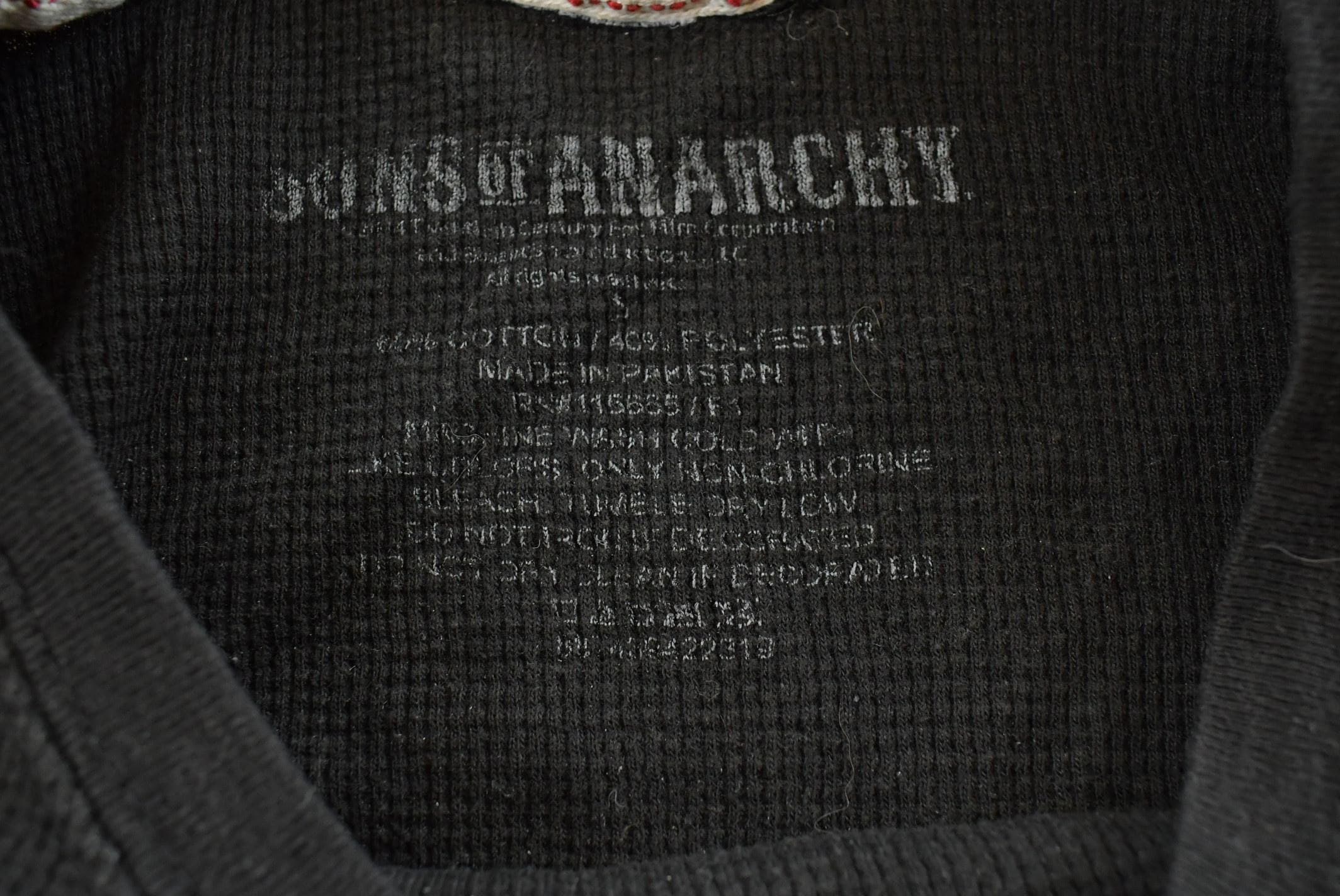 Vintage Y2K Sons of Anarchy Grim Reaper Thermal Knit Long Sleeve Shirt Men's / 2000s Hip Hop Fashion / Y2K Streetwear