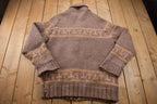 Vintage 1970s Wool Full Zip Knit Sweater