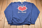 Vintage 1990s Count Your Blessings Heart Crewneck Sweatshirt