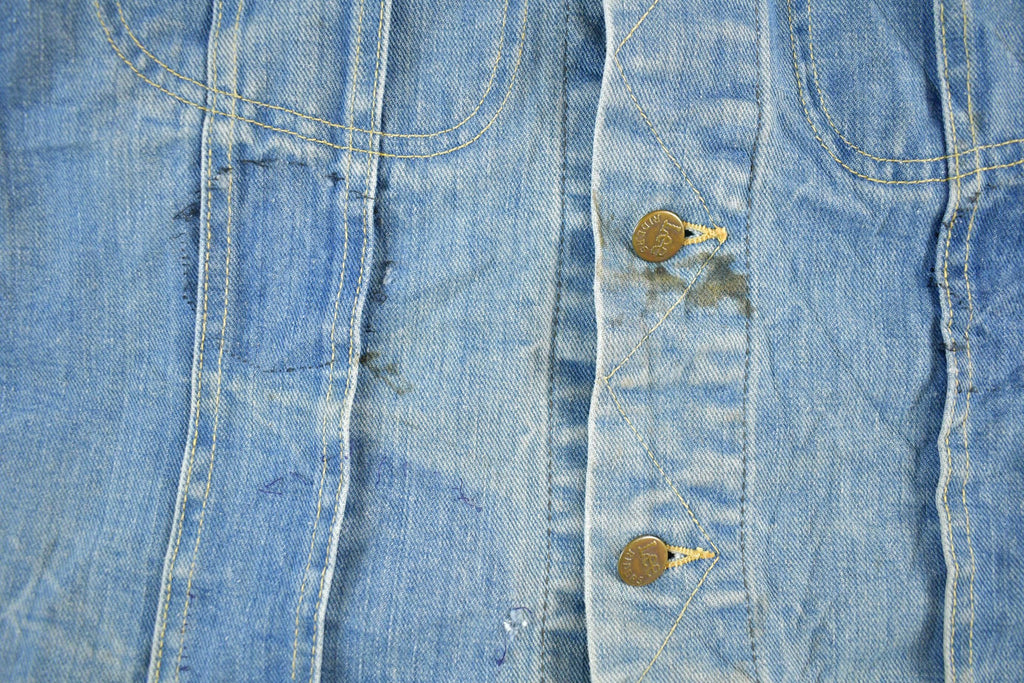 Vintage 1970s Lee Sanforzied Denim Jean Trucker Jacket Men's Small