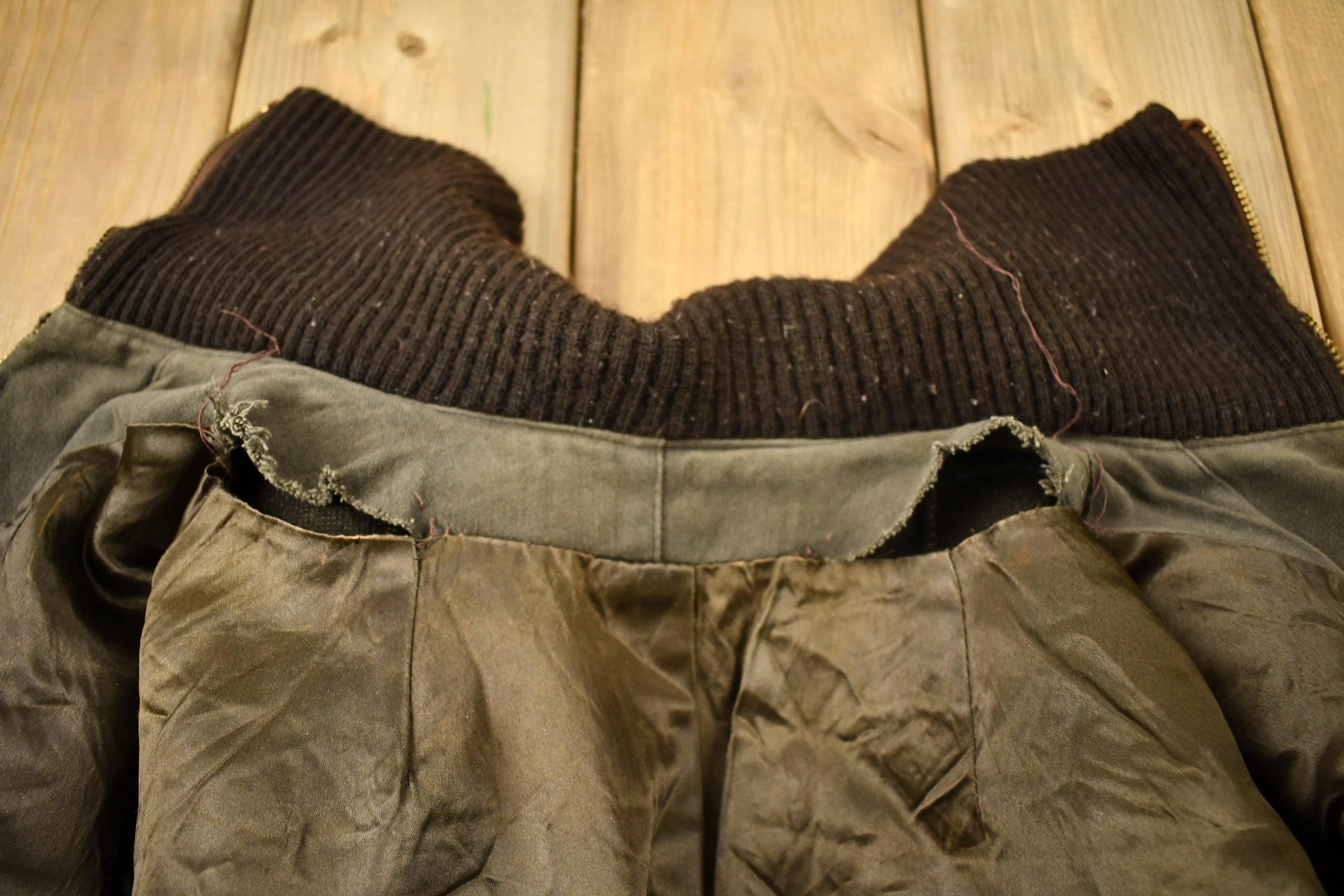 Vintage 1950s Brown Fur Zip Up Jacket