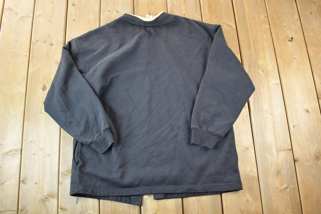 Vintage 1990s Morning Sun Double Collar Full Button Sunflowers Souvenir Crewneck Sweatshirt Made In USA