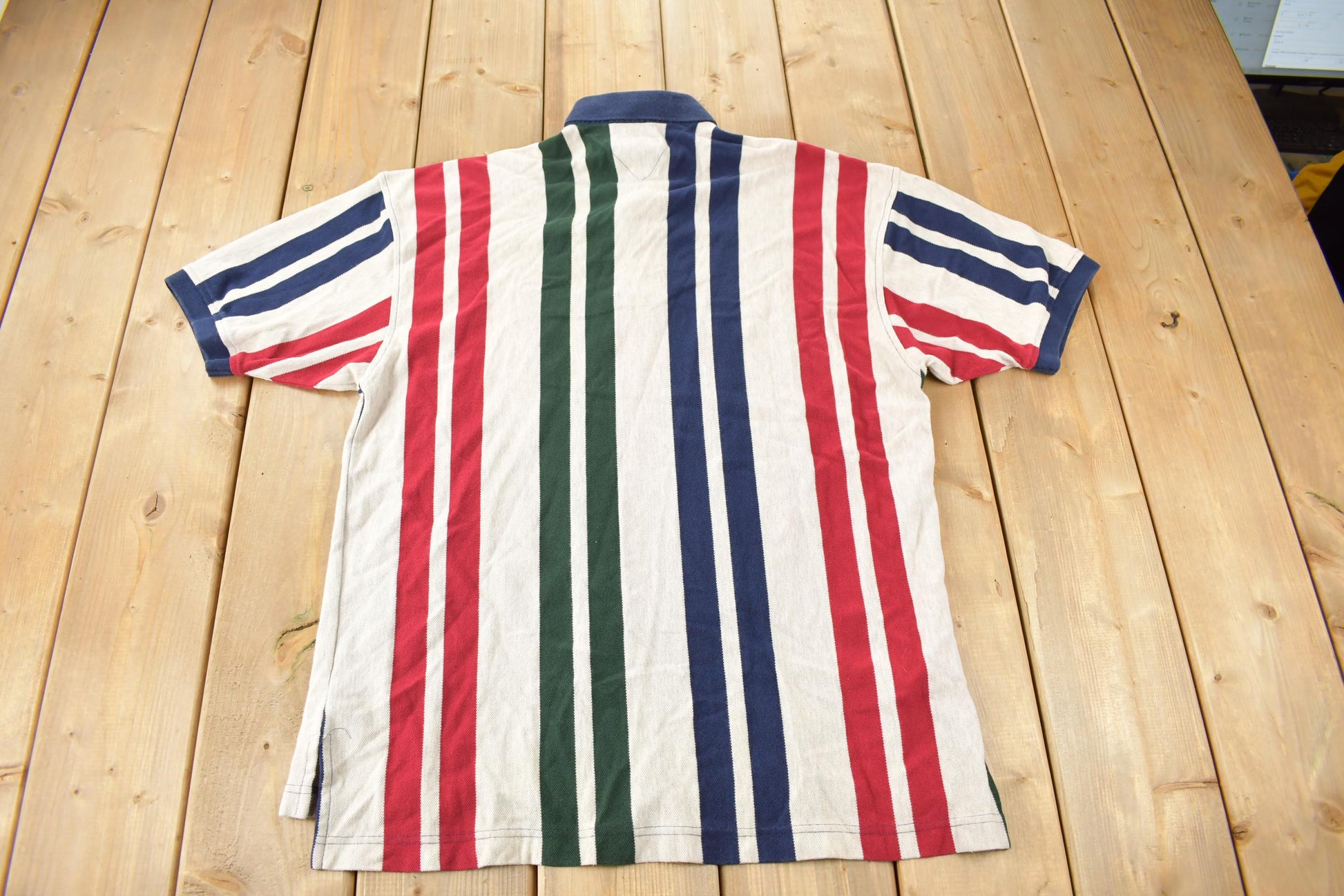 Vintage 1990s Tommy Hilfiger Striped Polo T-Shirt