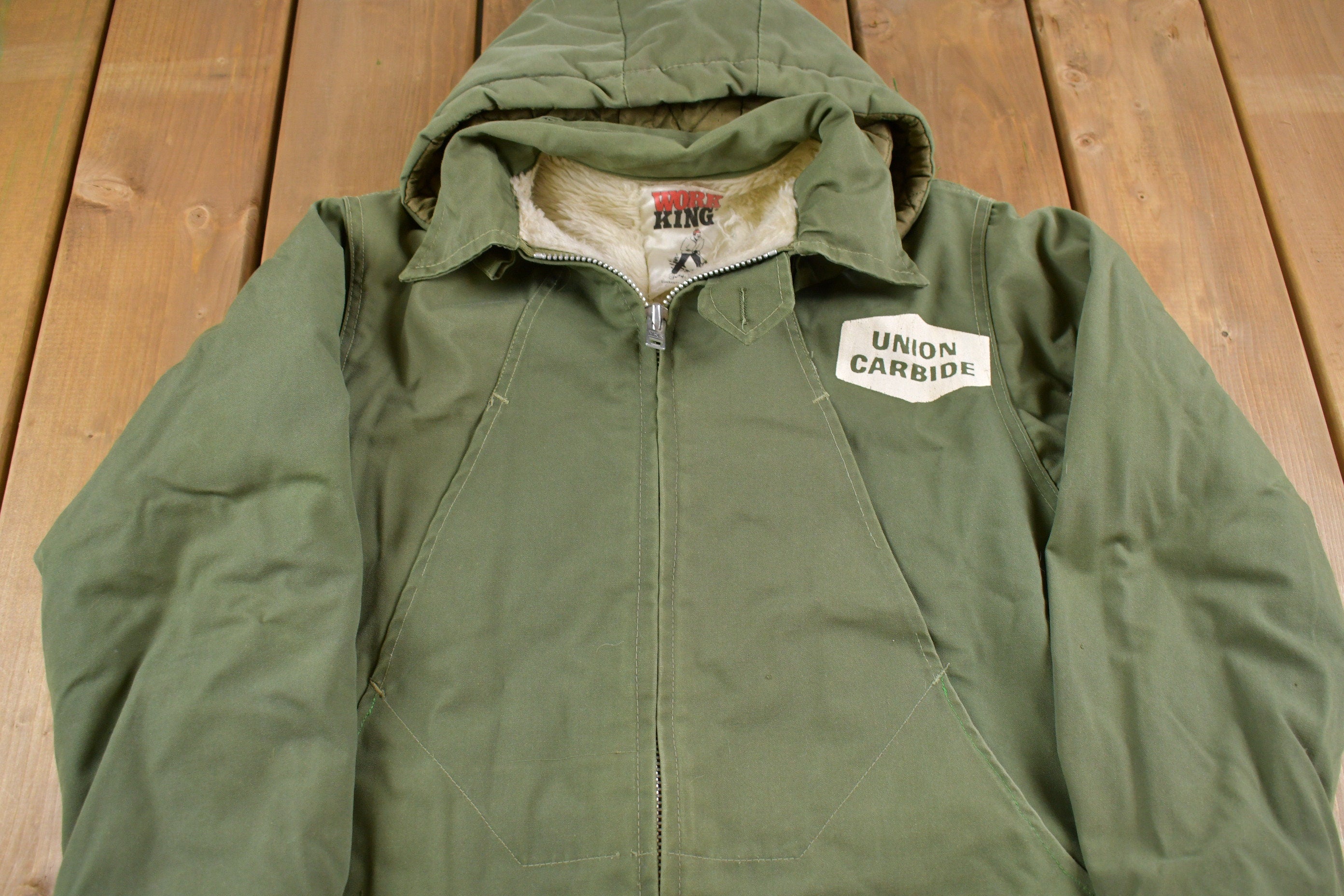 Vintage 1990s Work King Fur Lined Full Length Jacket