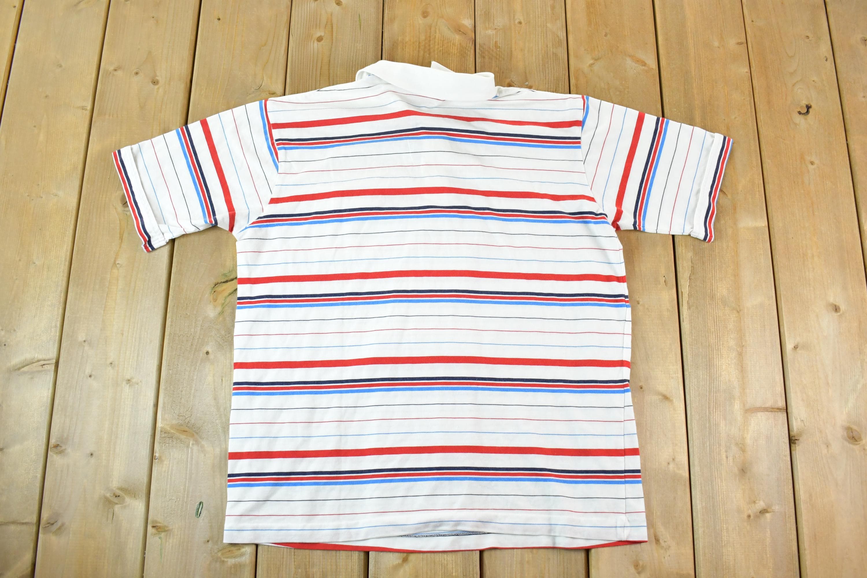 Vintage 1980s Arrow Tournament Quarter Button Up Shirt Men's L