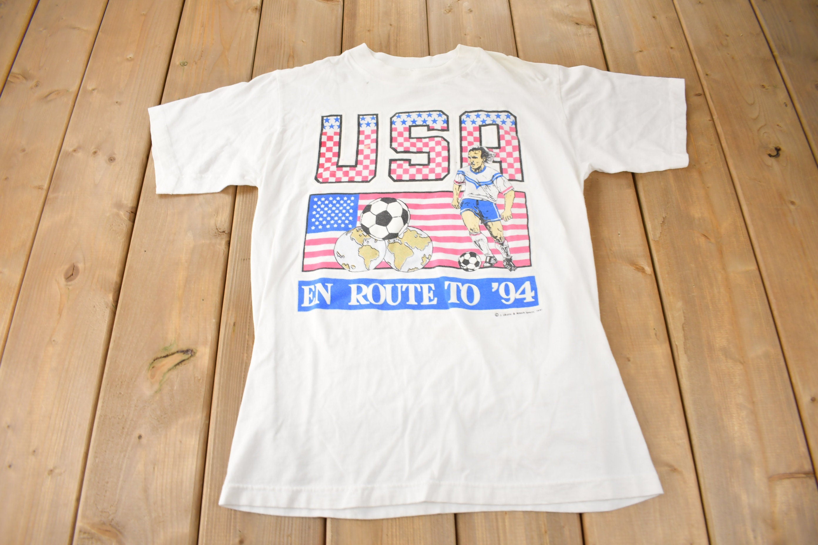 Vintage 1994 Team USA Soccer Single Stitch Graphic T Shirt Made In USA