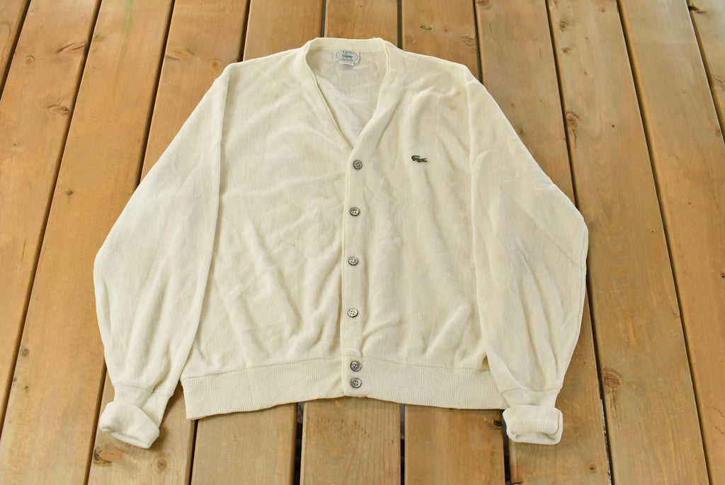 Vintage 1980s Izod Lacoste Knit Cardigan Sweater Men's Large