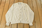 Vintage 1980s Izod Lacoste Knit Cardigan Sweater Men's Large