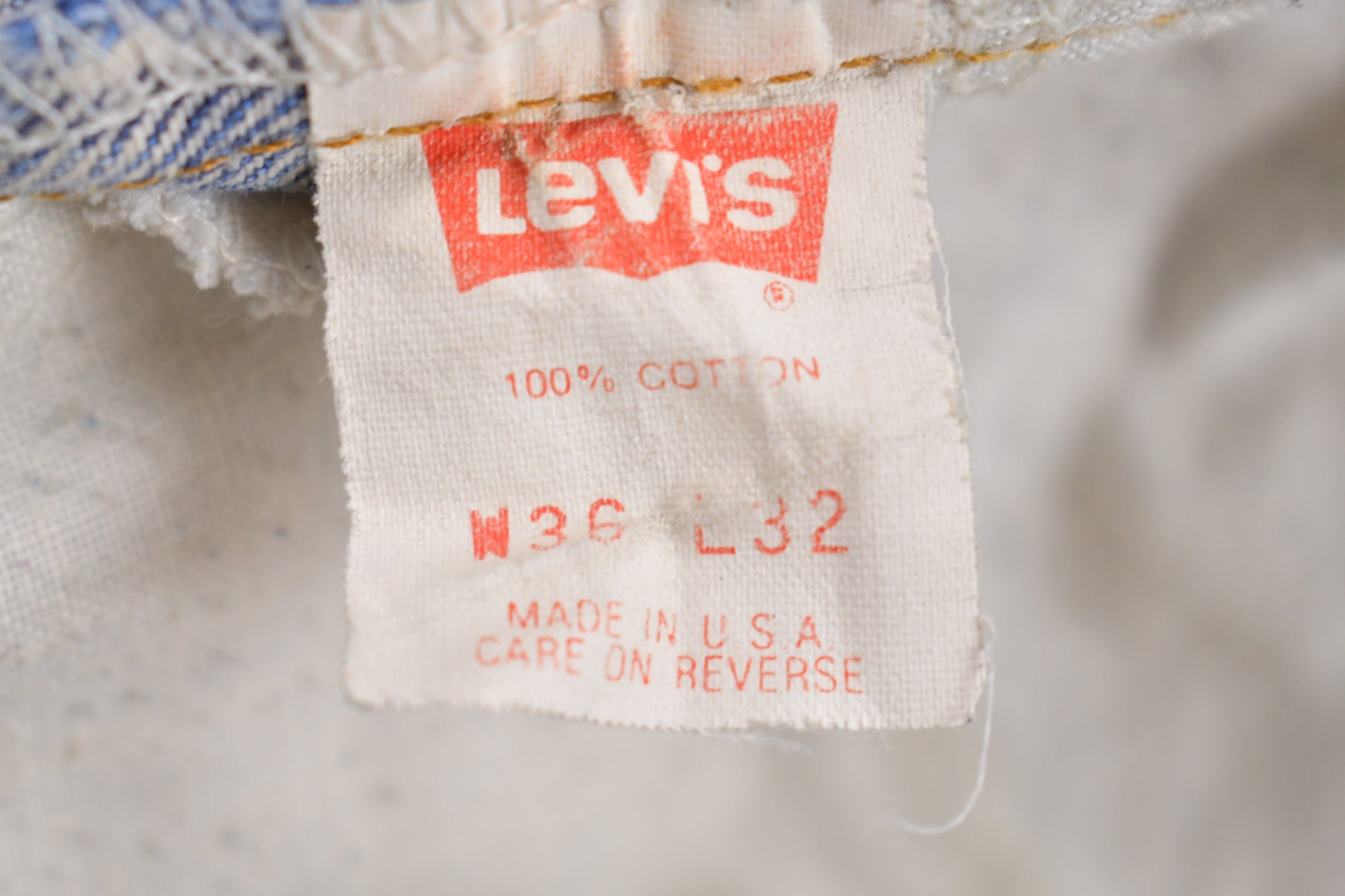 Vintage 1980s Levi's Orange Tab Jeans Size 35 x 31.5