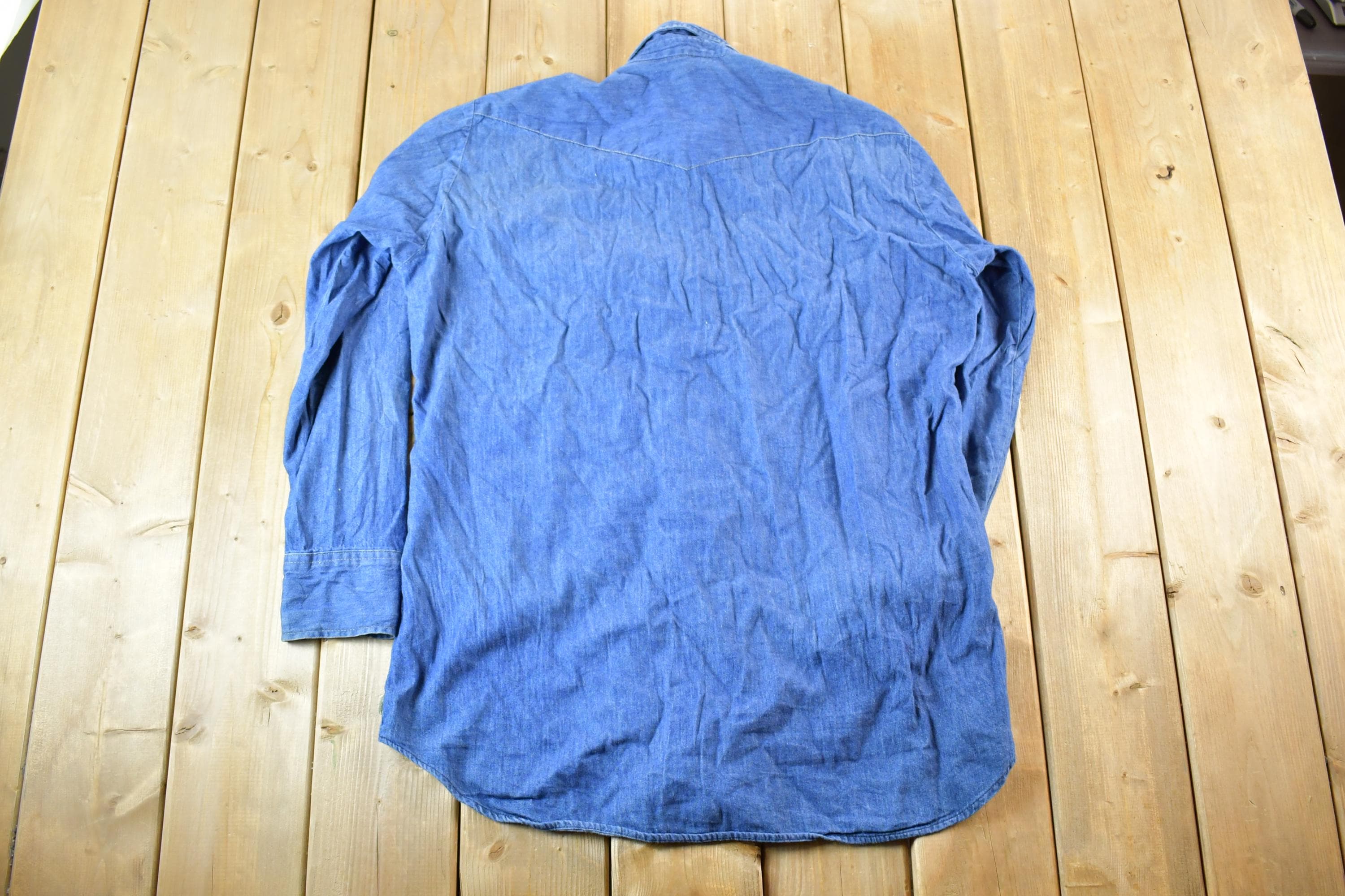 Vintage 1970 Key Denim Button Up Shirt Men's XL