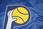 Vintage 2000s Hardwood Classics Indiana Pacers NBA Basketball Embroidered Snap Button Satin Bomber Jacket Mens 3XL