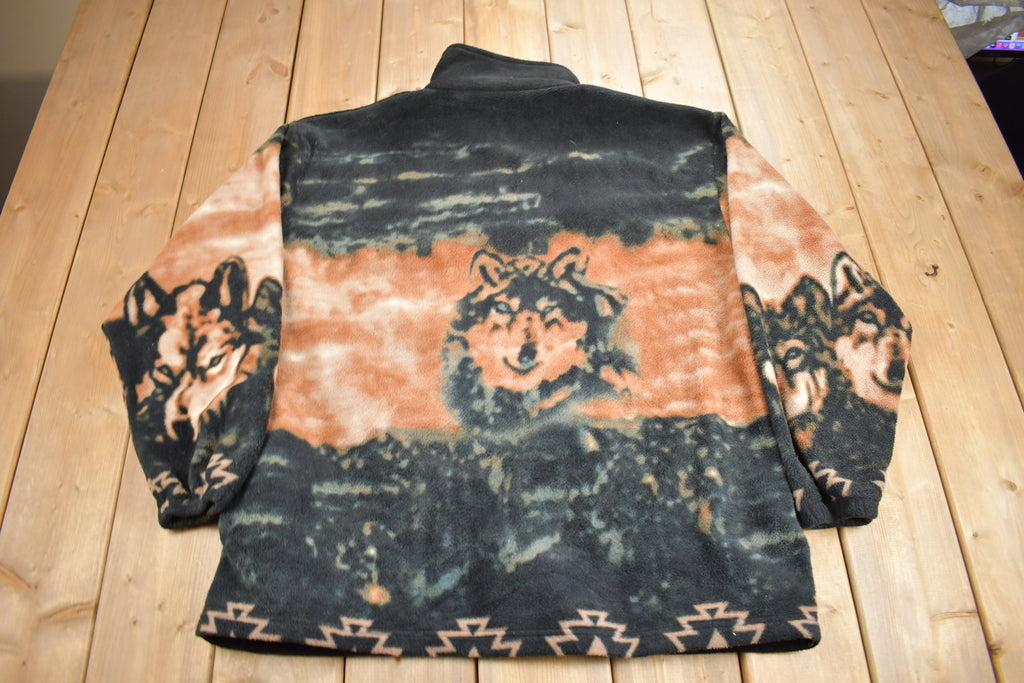 Vintage 1990s Husky Theme All Over Print Fleece Sweater