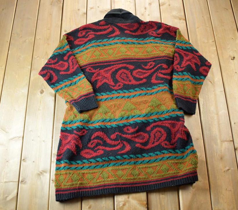 Vintage 1990s Courtney Rhodes Knit Open Long Sweater