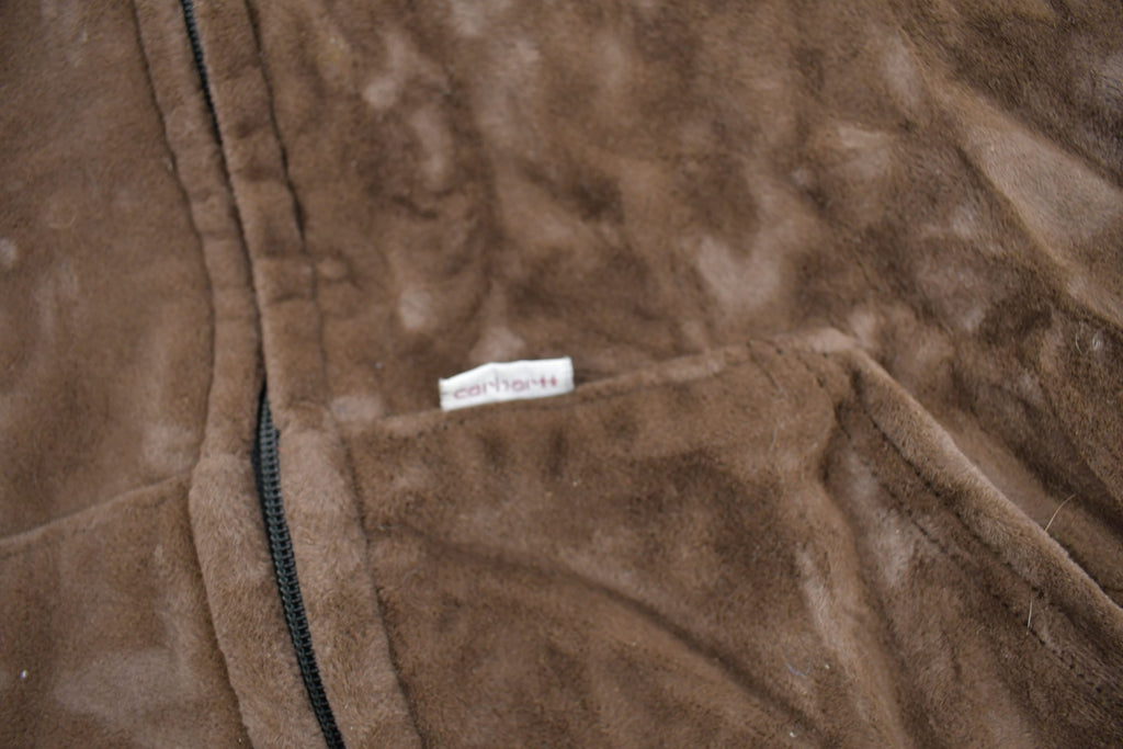 Vintage 1980s Carhartt Rugged Outdoor Wear Fleece Lined Velvet Hoodie