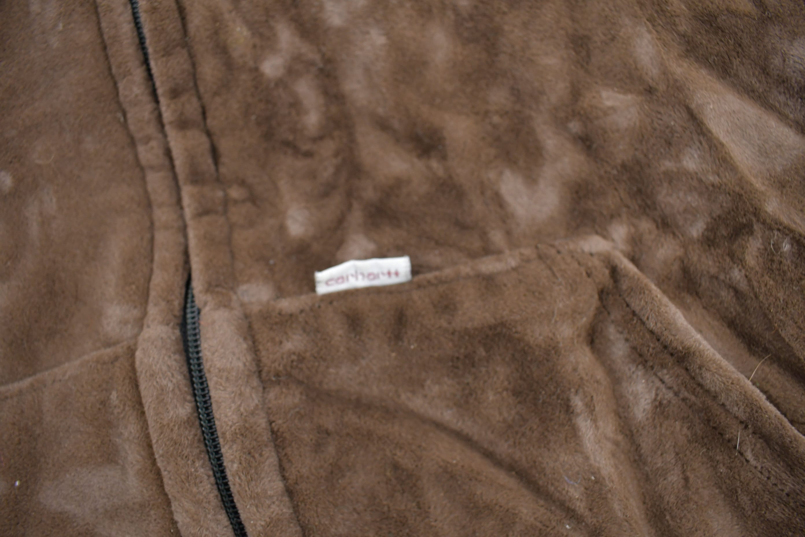 Vintage 1980s Carhartt Rugged Outdoor Wear Fleece Lined Velvet Hoodie