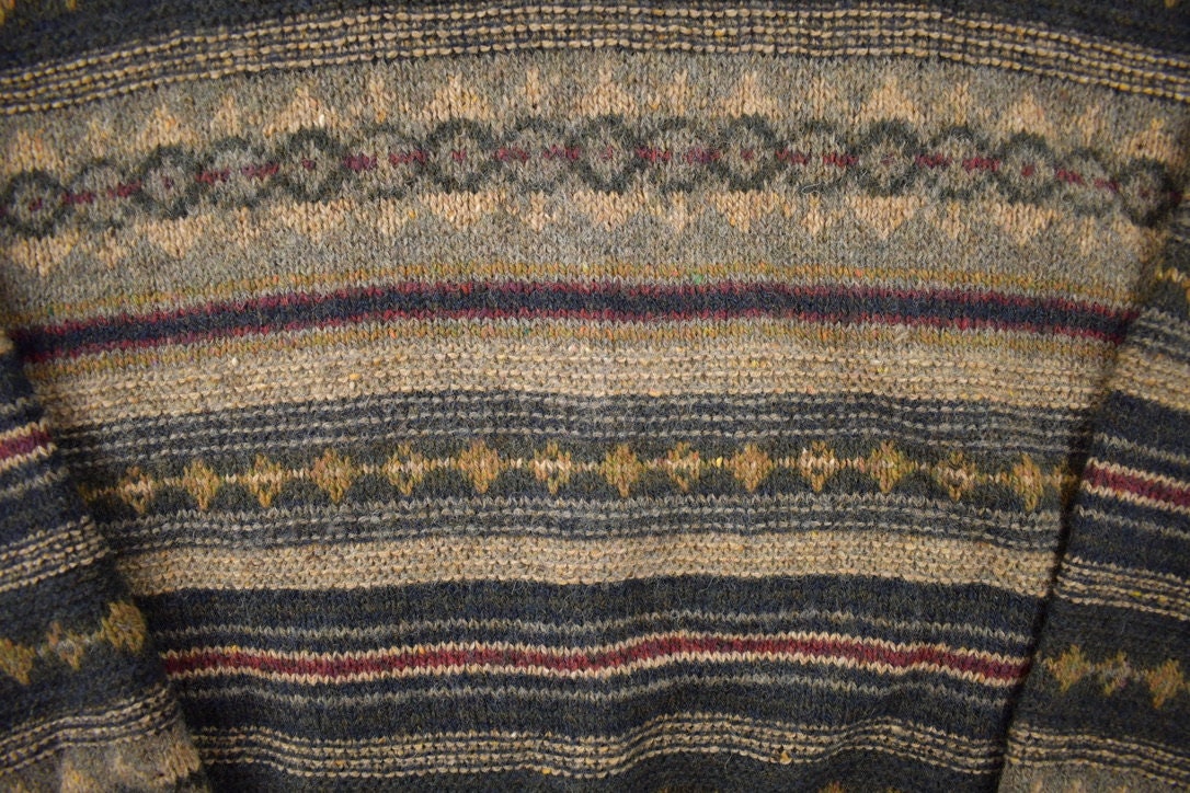 Vintage 1990s Croft & Barrow Colored Cable Knit Crewneck Sweater