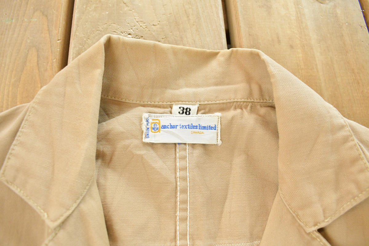 Vintage 1950s De Havilland Aircraft Aviation Shop Coat Light Jacket Men's Small