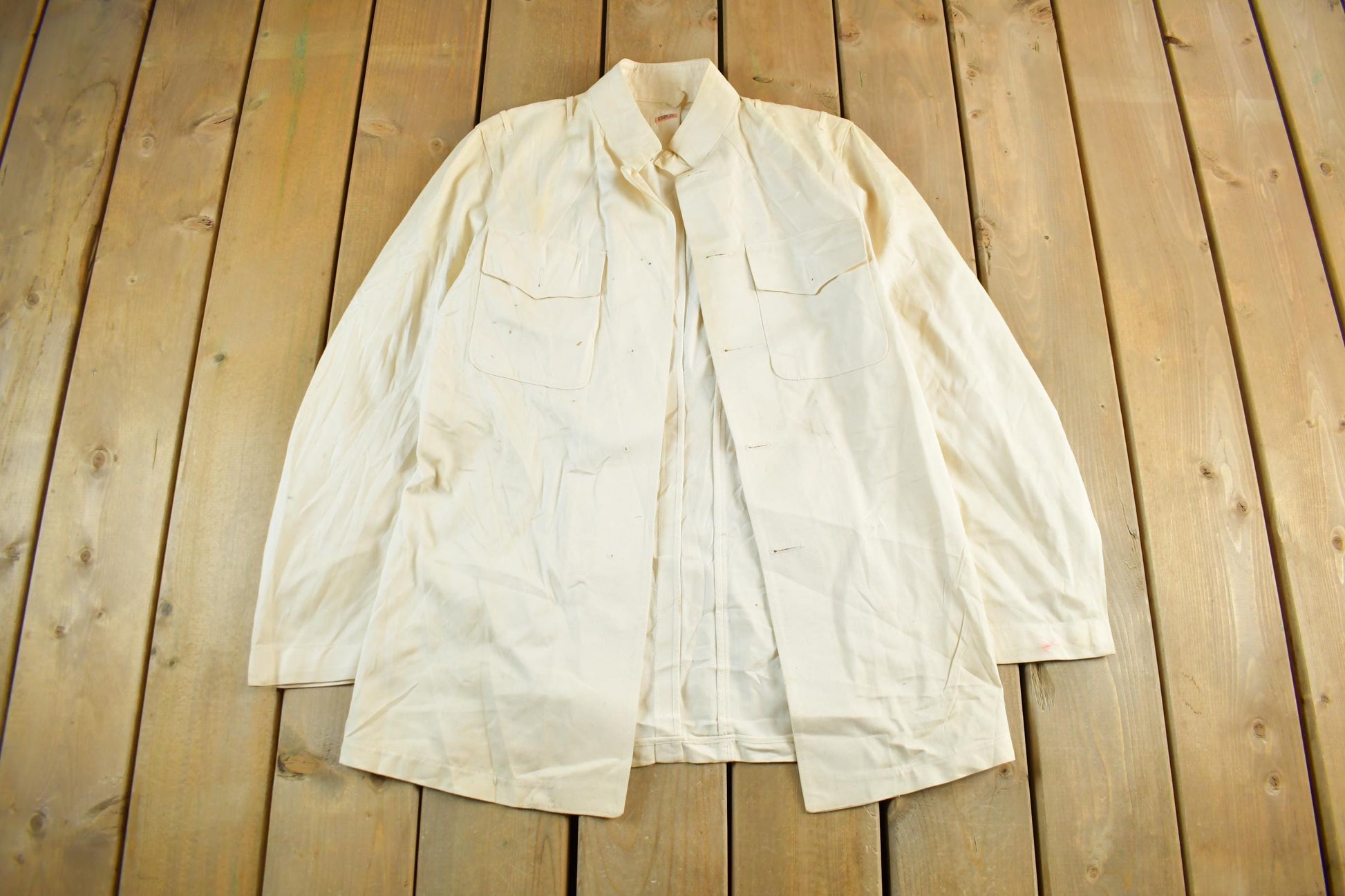 Vintage 1940s Navy Coast Guard Novakoff Uniform Shirt Men's Medium