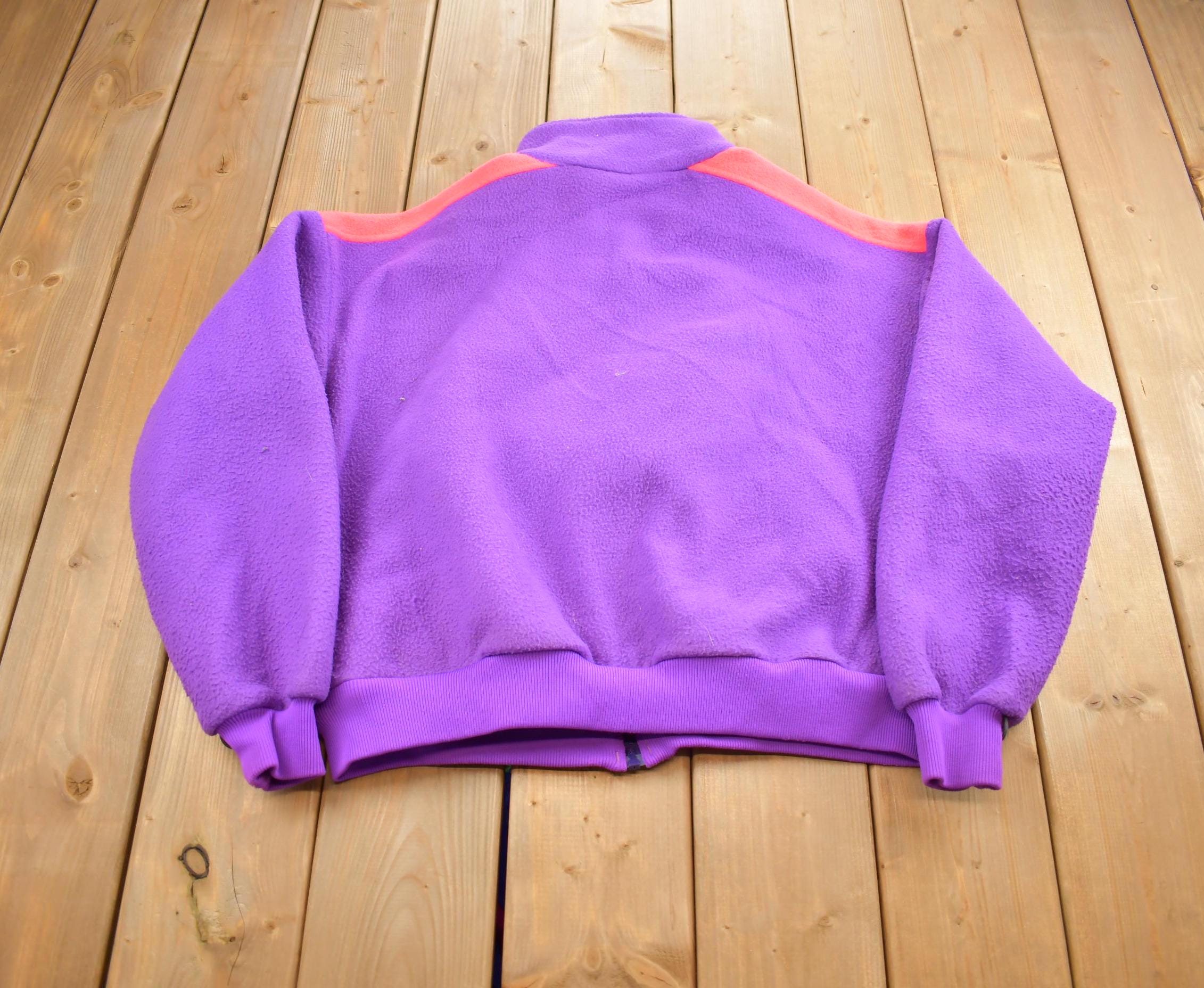 Vintage 1990s Columbia Colorful Fleece Sweater Made In USA