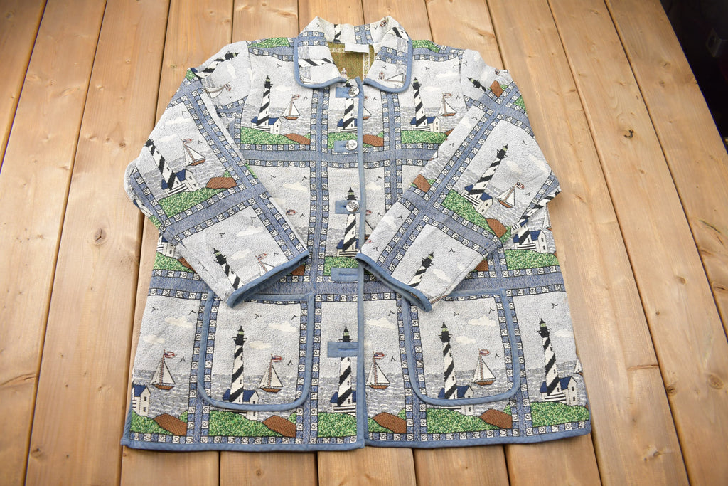 Vintage 1990s Blair Lighthouse Button Up Sweater