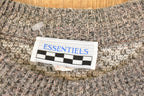 Vintage 1990s Essentiels Abstract Knit Crewneck Sweater Mens L  90s Knitted Sweatshirt  Vintage Preppy Knits