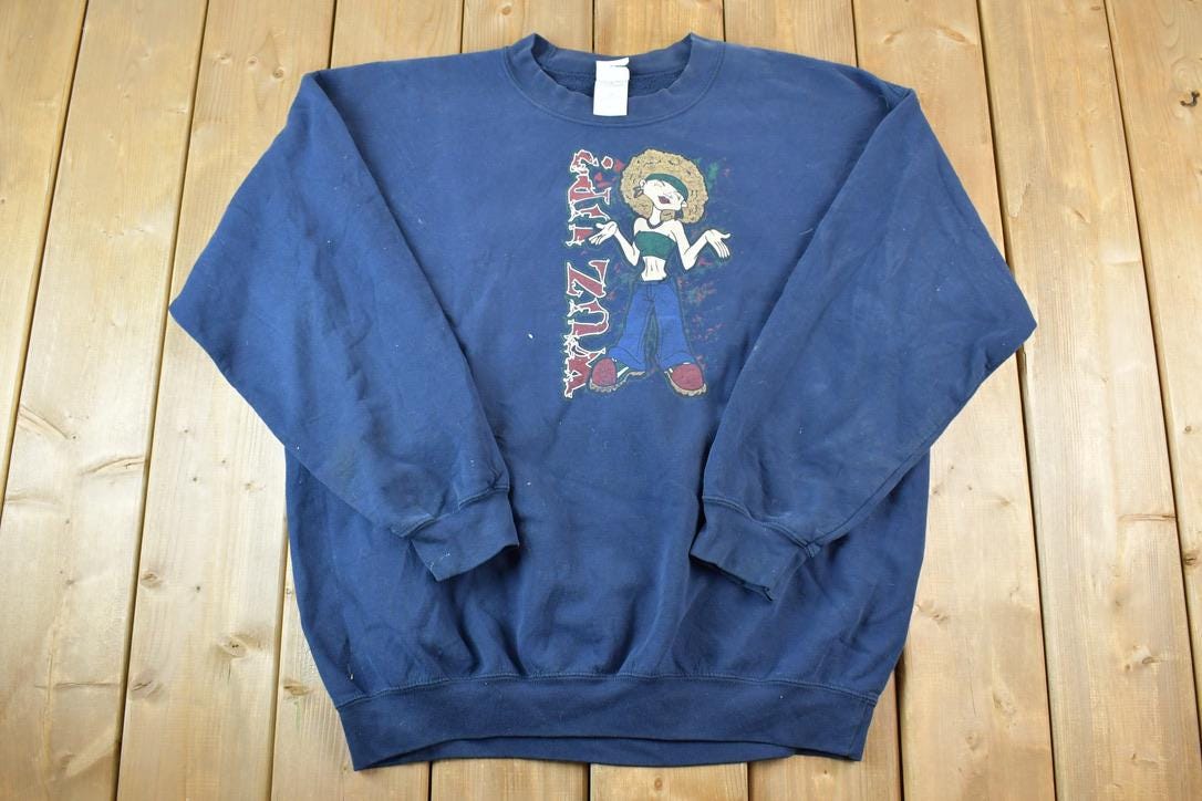 Vintage 1990s Wutz Up Cool Girl Crewneck Sweatshirt