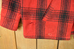Vintage 1950s Melton Outer-Wear Buffalo Plaid Wool Hunting Jacket Men's XL