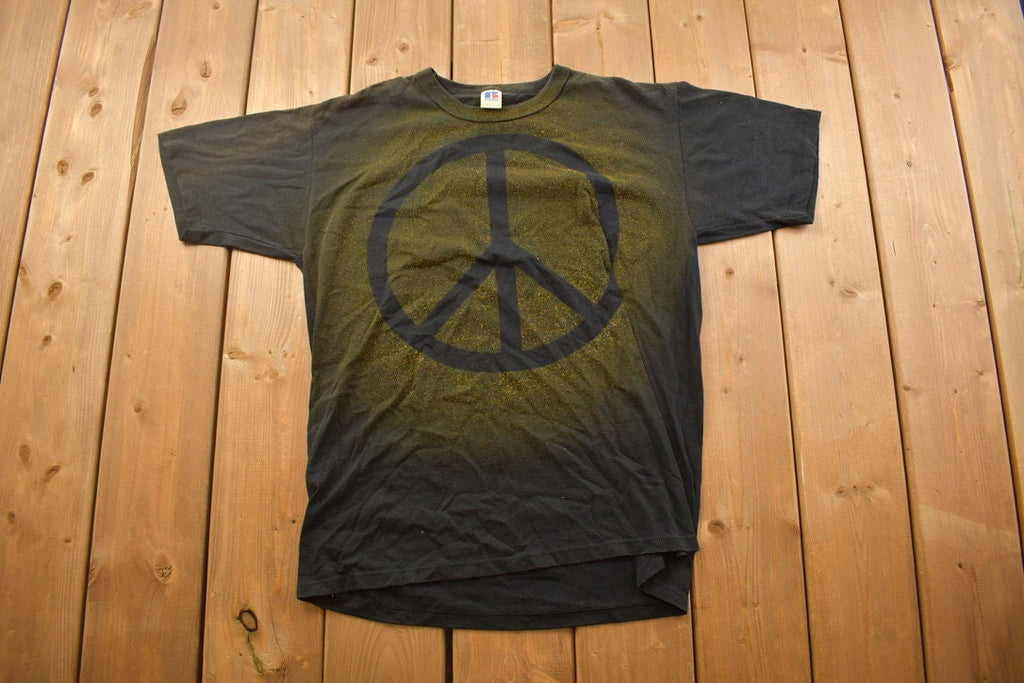 Vintage 1990s Peace and Love Russell Graphic T Shirt