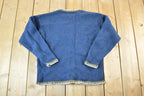 Vintage 1980s EMS Eastern Mountain Sports 100% Wool Nordic Style Abstract Print Crewneck Sweater