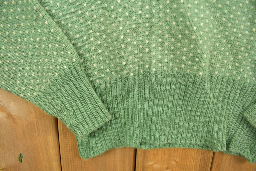 Vintage 1940s Moose Knit Wool Sweater /