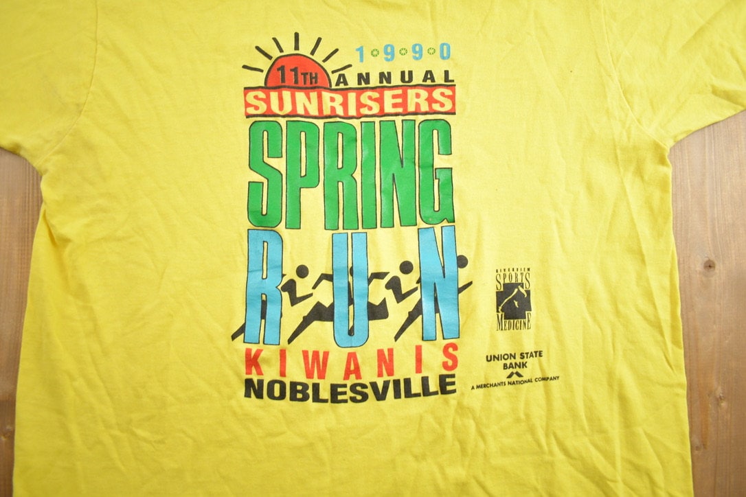 Vintage 1990 Spring Run Kiwanis Noblesville Souvenir Single Stitch T Shirt Made In USA