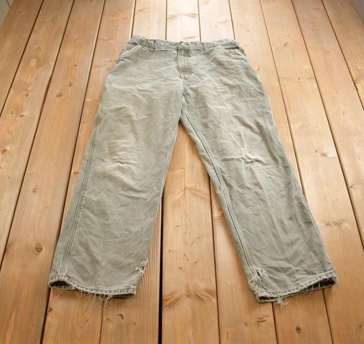 Vintage 1990s Carhartt Distressed Dungaree Fit Work Pants Size 36x32
