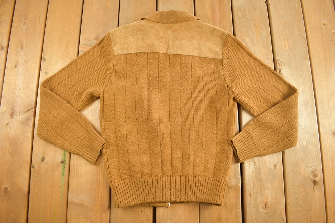 Vintage 1970s SportsWear Suede Jacket / Zip Up / Sears Jacket / Collared / Streetwear / Suede Jacket / Vintage Suede Jacket