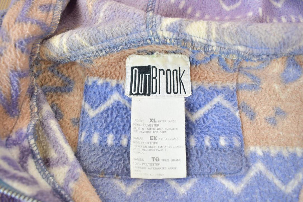 Vintage 1990s OutBrook Zip Up Fleece Sweater Made In USA