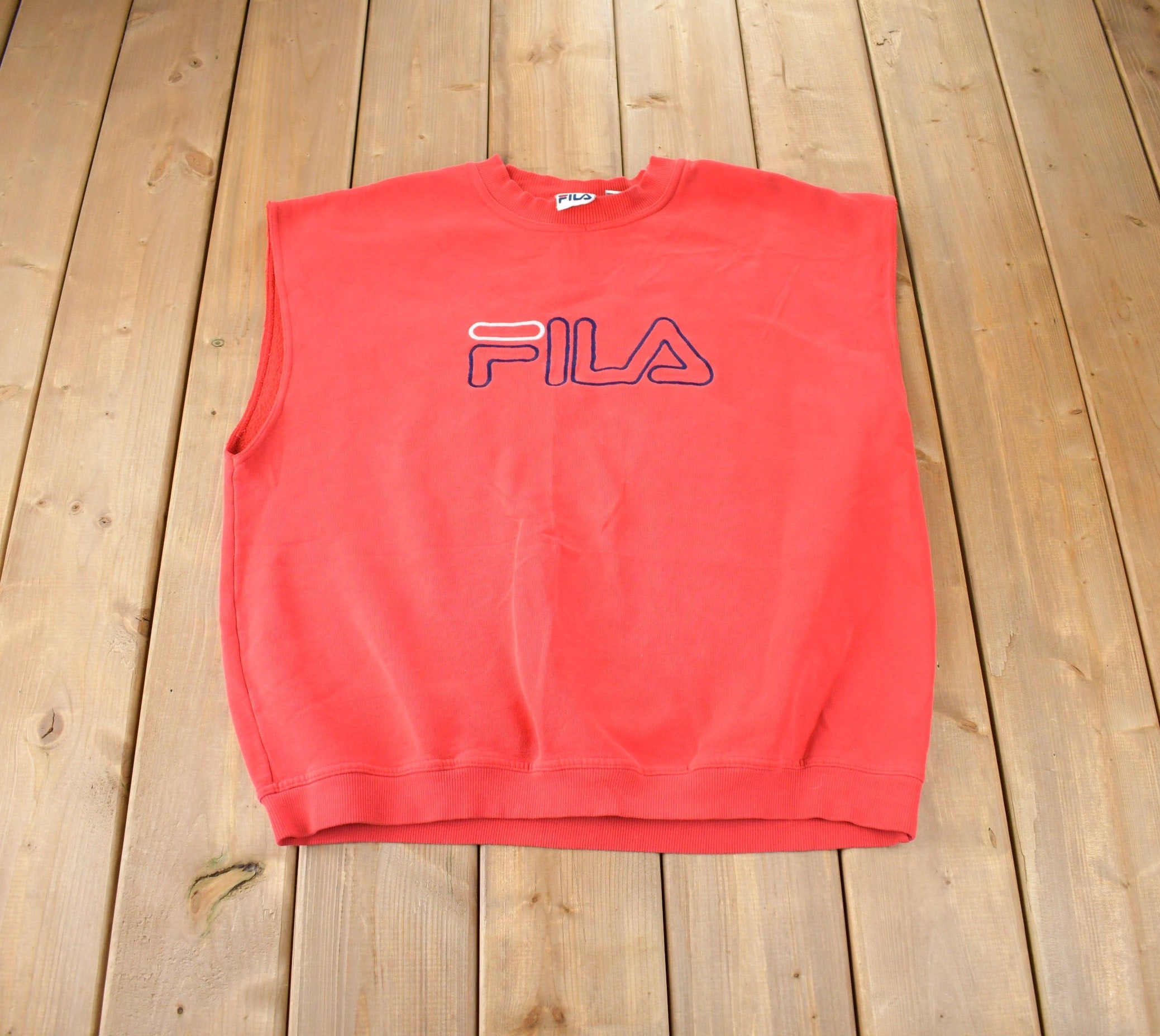 Vintage 1990s Fila Tank Top Crewneck Sweatshirt Made In Canada