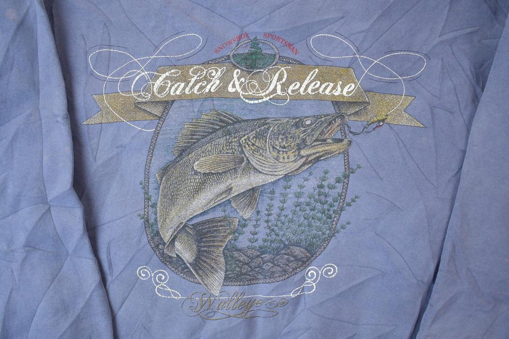 Vintage 1990s Snowshoe Thompson Catch And Release Fishing Crewneck