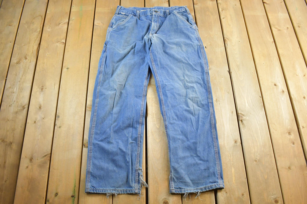 Vintage 2000s Carhartt Distressed Fire Resistant FR Workwear Denim Jeans Men's 32 x 30