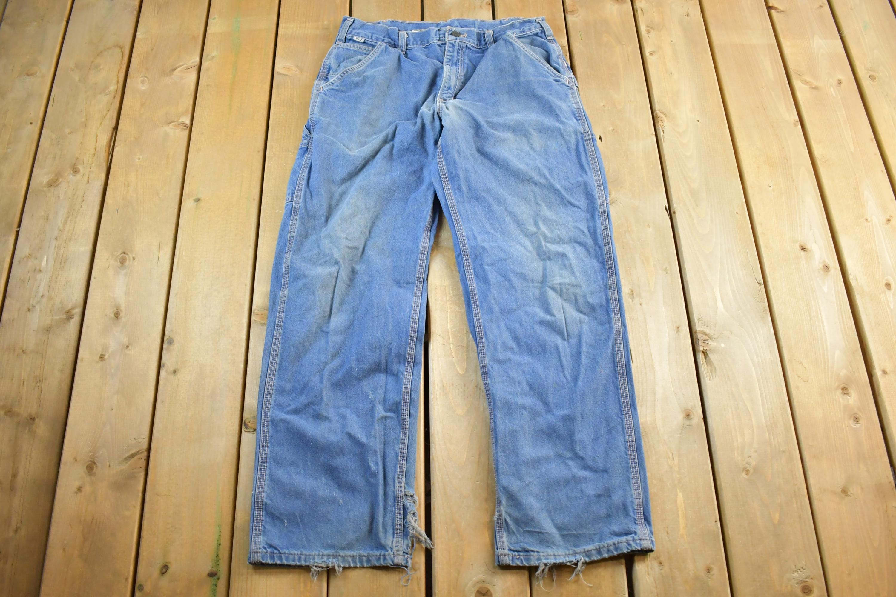 Vintage 2000s Carhartt Distressed Fire Resistant FR Workwear Denim Jeans Men's 32 x 30