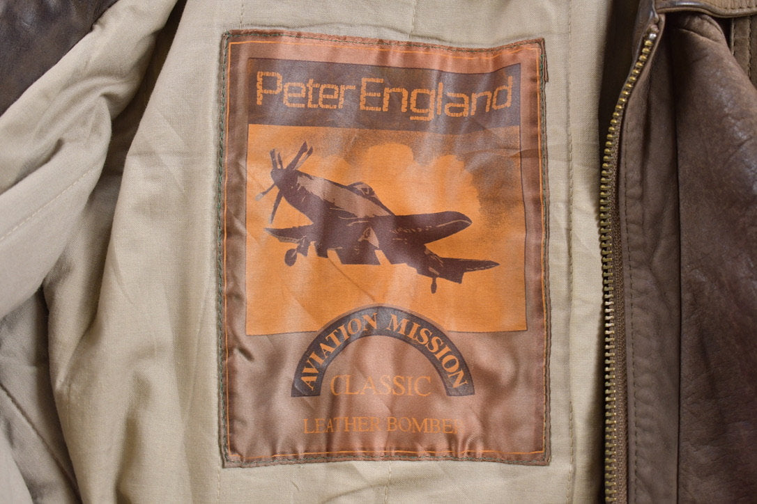 Vintage 1980s Peter England Leather Jacket